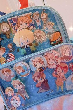 Double Window Candy PU Leather Backpack