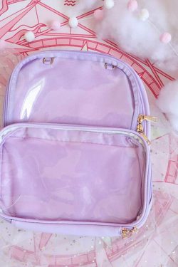 Double Window Candy PU Leather Backpack