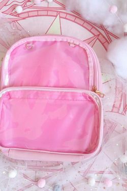 Double Window Candy PU Leather Backpack