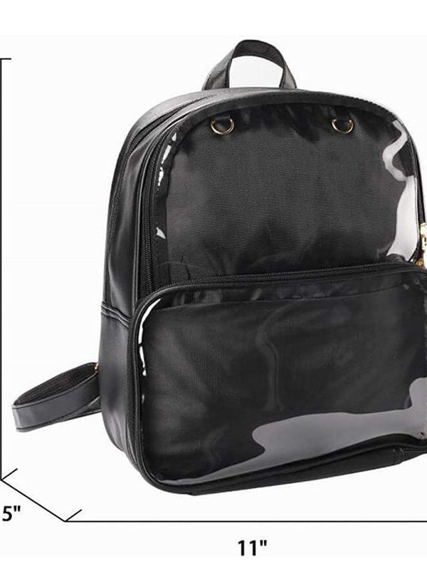 Double Window Candy PU Leather Backpack