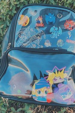 Double Window Candy PU Leather Backpack