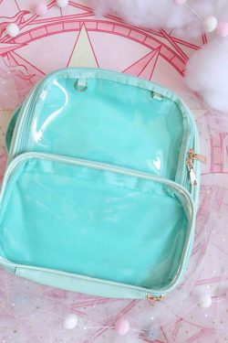 Double Window Candy PU Leather Backpack