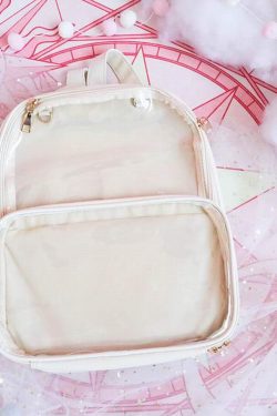 Double Window Candy PU Leather Backpack