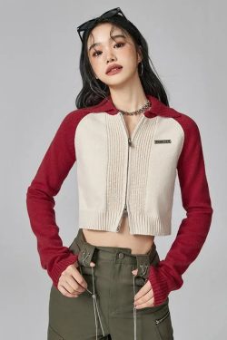 Double Zip-Up Crop Cardigan