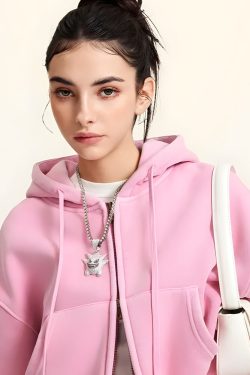 Double Zip-Up Cropped Hoodie