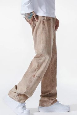 Drawstring Belt Straight Leg Jeans