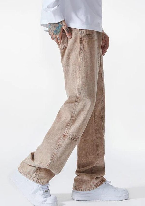 Drawstring Belt Straight Leg Jeans
