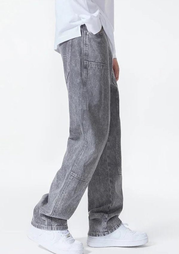 Drawstring Belt Straight Leg Jeans