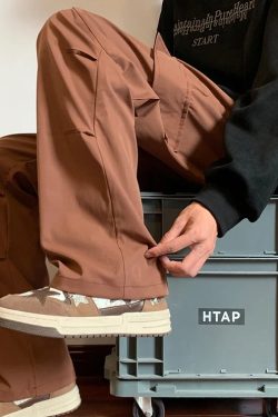 Drawstring Cargo Parachute Pants