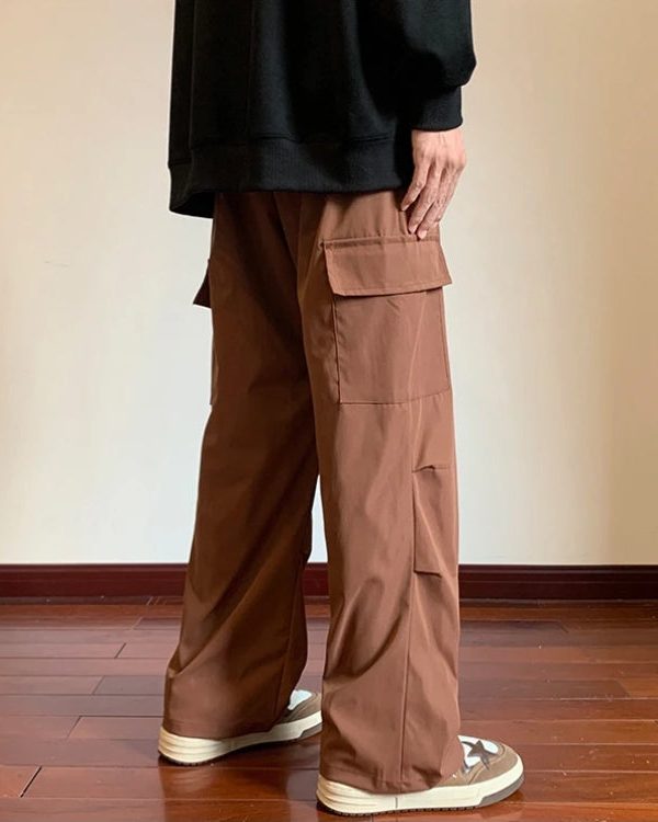 Drawstring Cargo Parachute Pants
