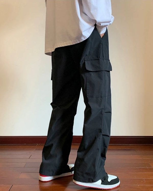 Drawstring Cargo Parachute Pants