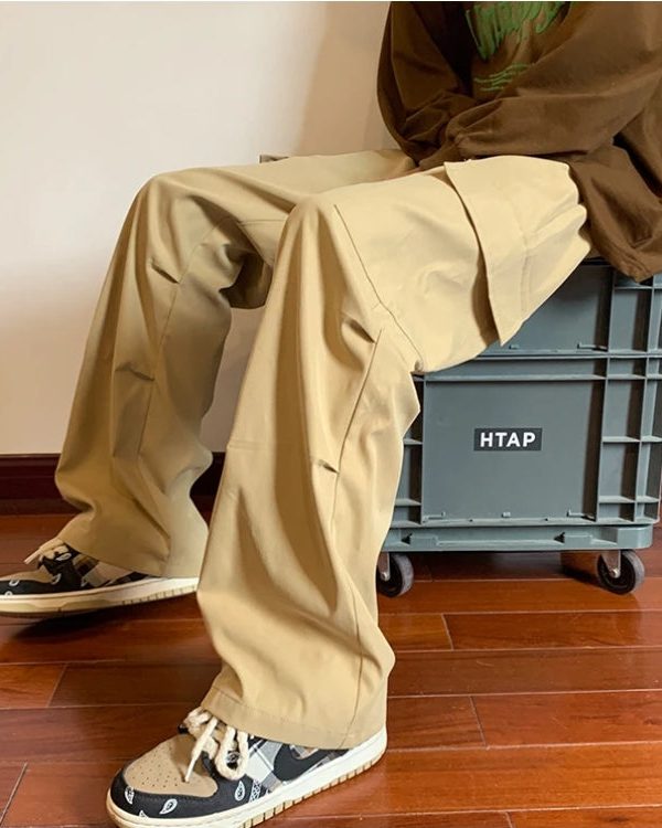 Drawstring Cargo Parachute Pants