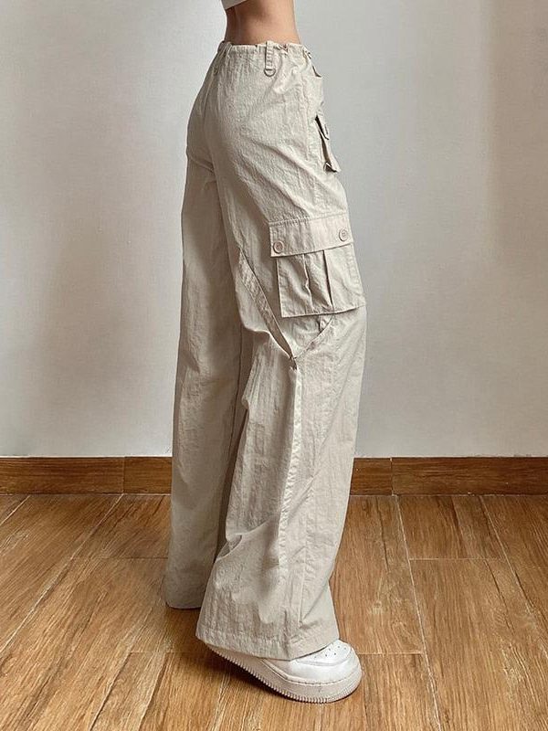 Drawstring Low Rise Cargo Pants