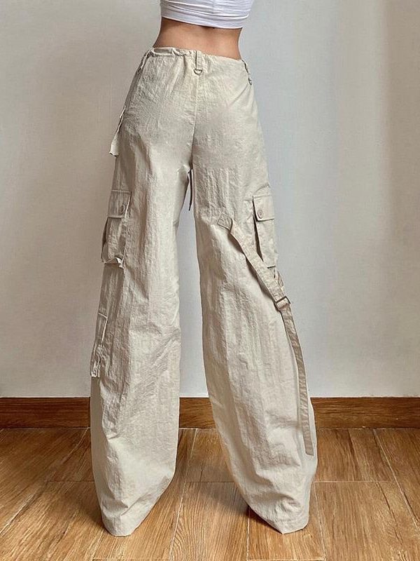 Drawstring Low Rise Cargo Pants