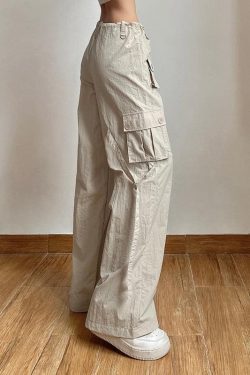 Drawstring Low Rise Cargo Pants