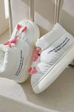 Drawstring Puffer Slippers