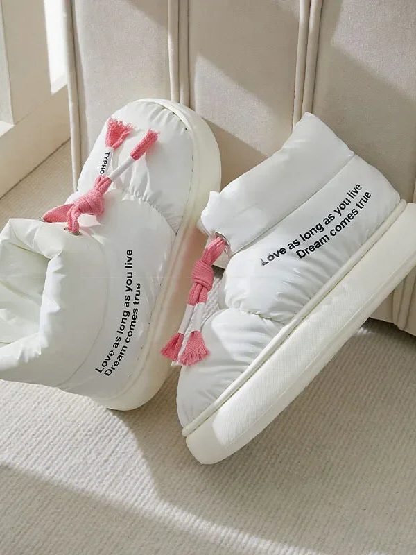 Drawstring Puffer Slippers