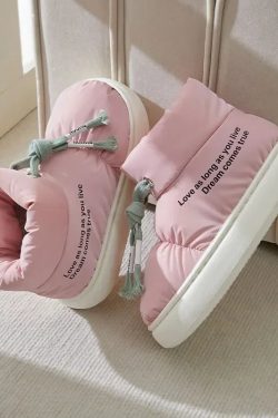 Drawstring Puffer Slippers