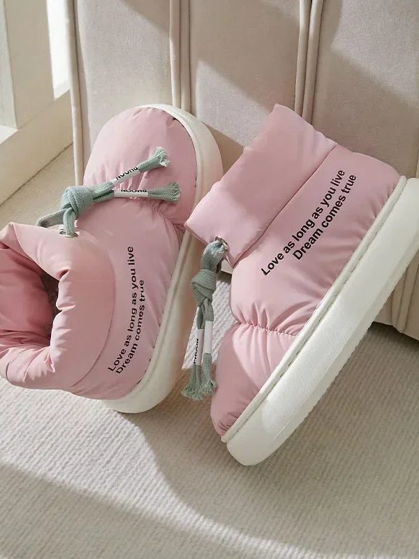 Drawstring Puffer Slippers