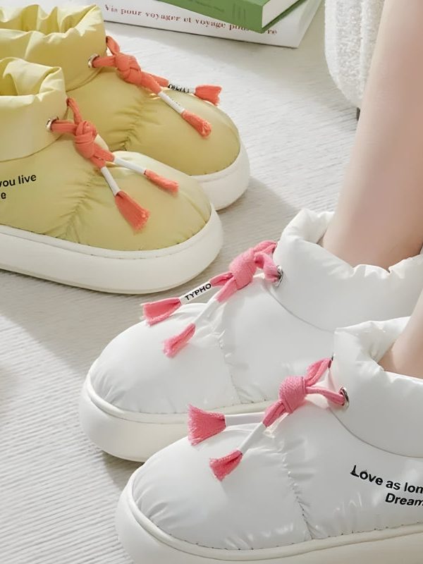 Drawstring Puffer Slippers
