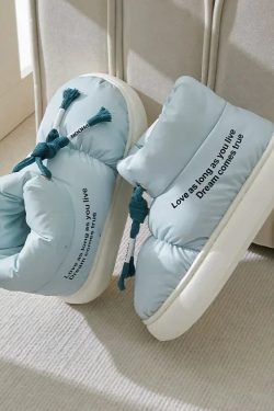 Drawstring Puffer Slippers