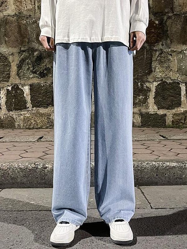 Drawstring Straight Leg Baggy Jeans