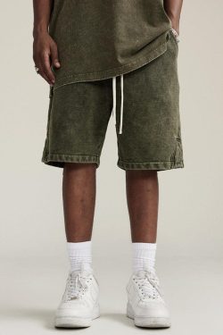 Drawstring Waist Loose Shorts