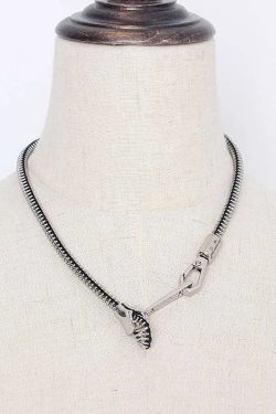 Edgy Adjustable Zipper Necklace