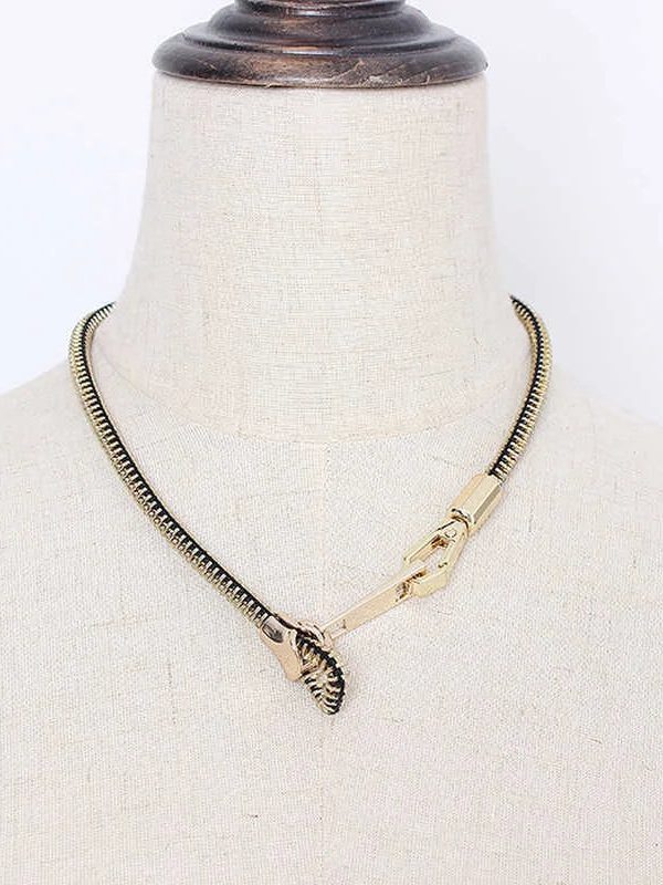 Edgy Adjustable Zipper Necklace