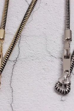Edgy Adjustable Zipper Necklace