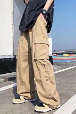 Elastic Waist Wide Leg Cargo Pants