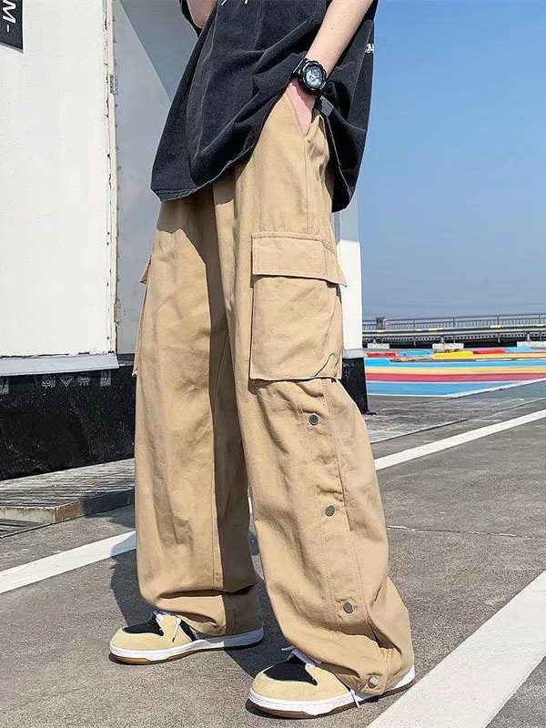 Elastic Waist Wide Leg Cargo Pants
