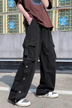 Elastic Waist Wide Leg Cargo Pants