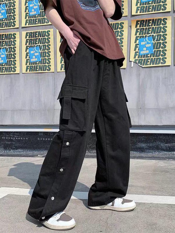 Elastic Waist Wide Leg Cargo Pants