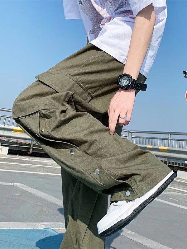 Elastic Waist Wide Leg Cargo Pants