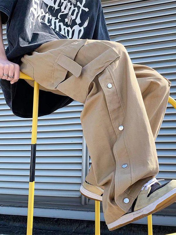 Elastic Waist Wide Leg Cargo Pants