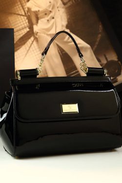 Elegant Black Solid Durable Faux Leather Tote Handbag