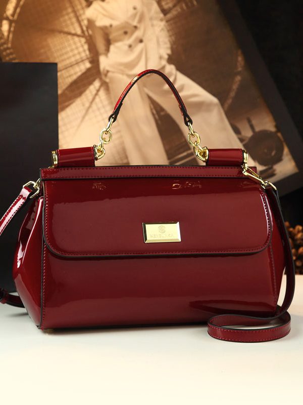 Elegant Black Solid Durable Faux Leather Tote Handbag