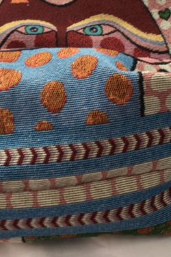 Elegant Blue Love kitten Canvas Tote Handbag