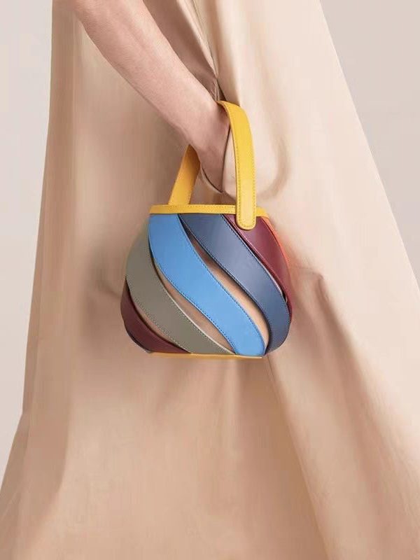 Elegant Blue Versatile Calf Leather Satchel Handbag