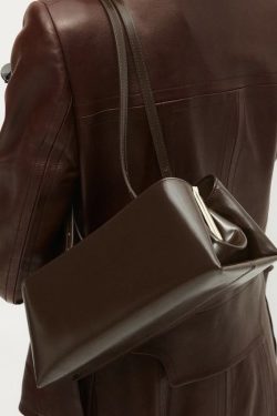 Elegant Chocolate Rectangle Multi-layer Faux Leather Shoulder Handbag
