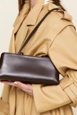 Elegant Chocolate Rectangle Multi-layer Faux Leather Shoulder Handbag