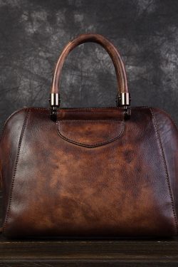 Elegant Chocolate Women's Calf Leather Tote Handbag