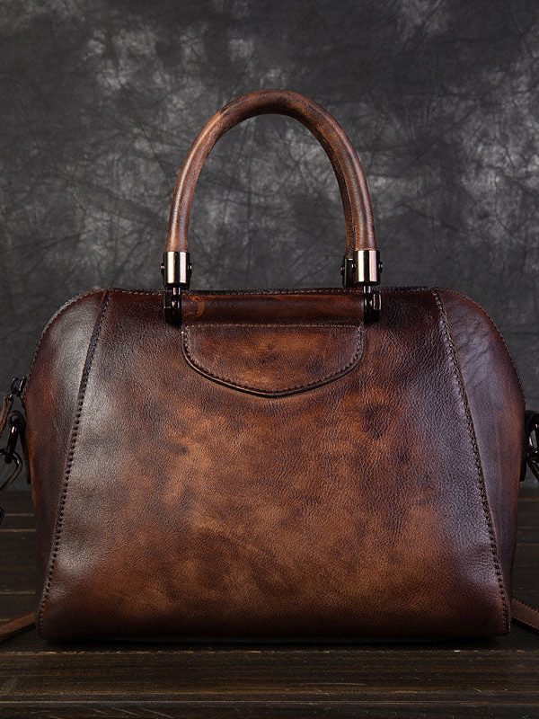 Elegant Chocolate Women's Calf Leather Tote Handbag