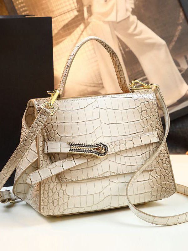 Elegant Gradient Color Alligator Pattern Versatile CrossBody Women Handbags