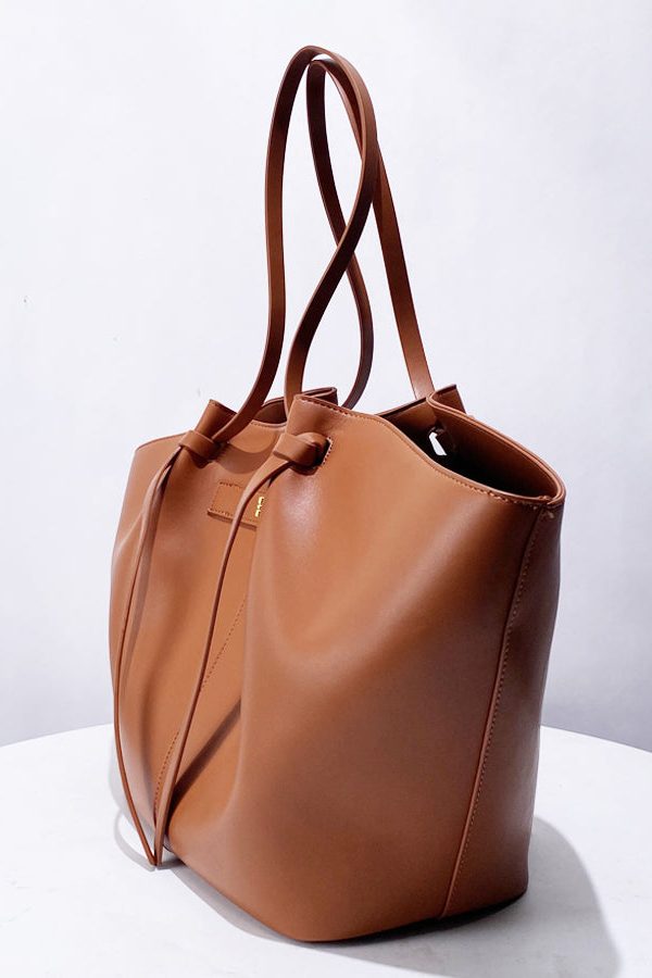 Elegant Orange Large Capacity Faux Leather Women Handbags