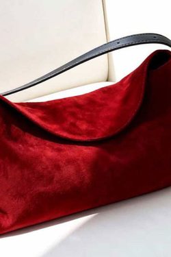 Elegant Red Solid Durable Fine Suede Shoulder Bags