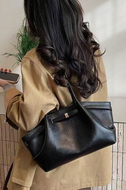 Elegant Solid Durable Large Capacity Faux Leather Shoulder Bags
