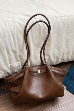 Elegant Solid Durable Large Capacity Faux Leather Shoulder Bags