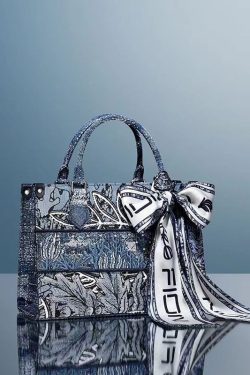 Elegant Versatile Print Patchwork Tote Handbag